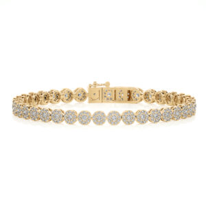 Diamond Halo Style Tennis Bracelet, 3.0 CTW